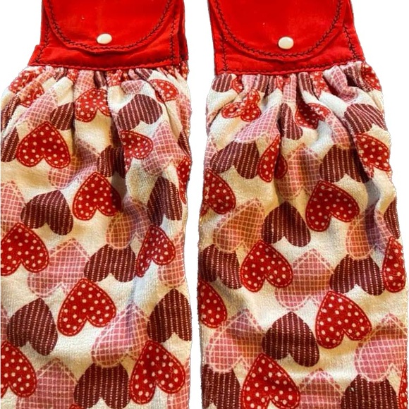 Hearts Kitchen Hanging Towel Set, Set of 2, Valentines, Valentine's - Picture 2 of 3